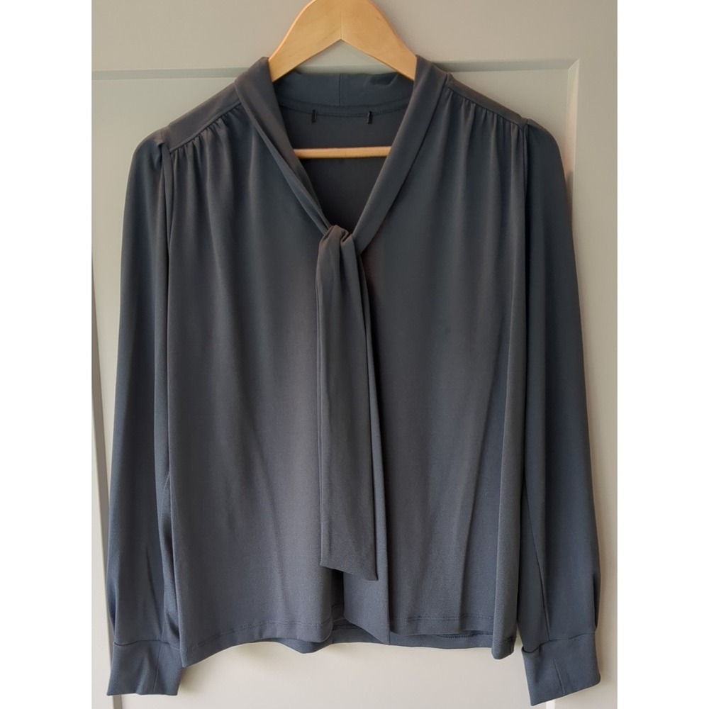 Womens Long Sleeve Shawl Tie Neck‎ Collar Blouse